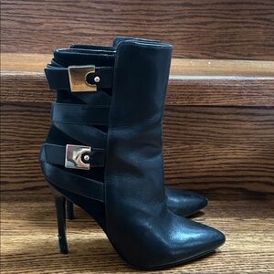 Marciano Black Heeled Pointy Toe Boots